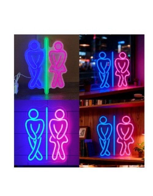 CARTEL NEON LED 698 BAÑOS 46X35 Codigo: 2-579