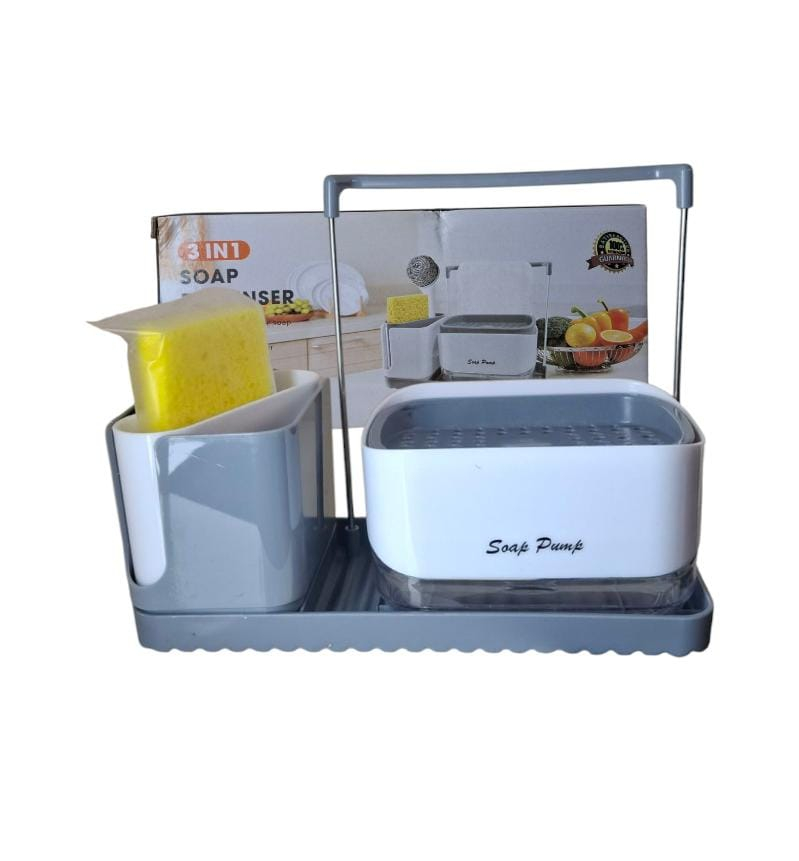 DISPENSADOR DE JABON PARA COCINA 3EN1 ORGANIZADOR Y ESPONJA ZH-300 - Imagen 2