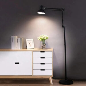 LAMPARA DE PIE CON BRAZO FLEXIBLE METALICA MT-331