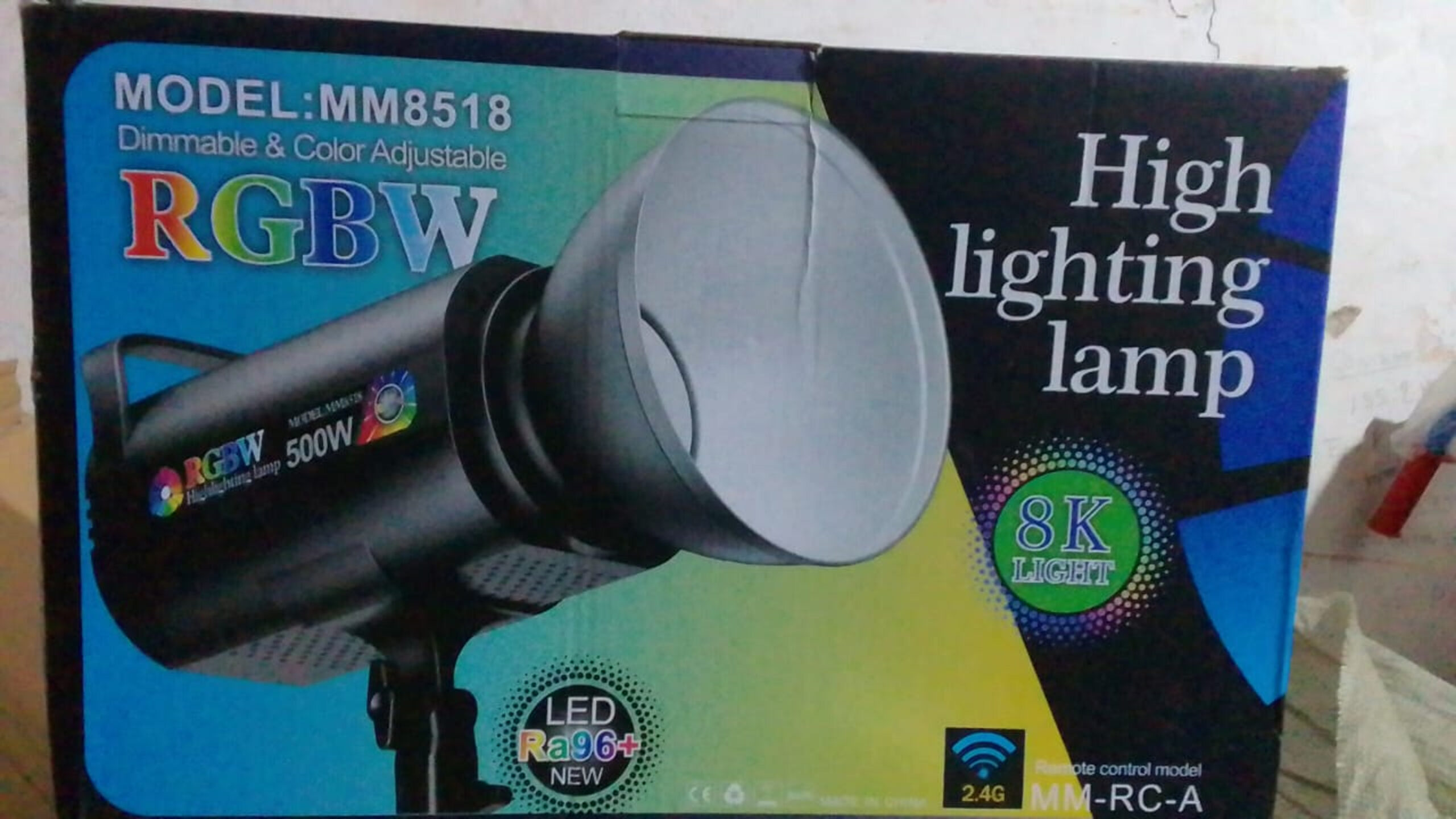 MM8518 LUZ FOTOGRAFICA RGB DE 500W CON CUBIERTA DE ALUMINIO