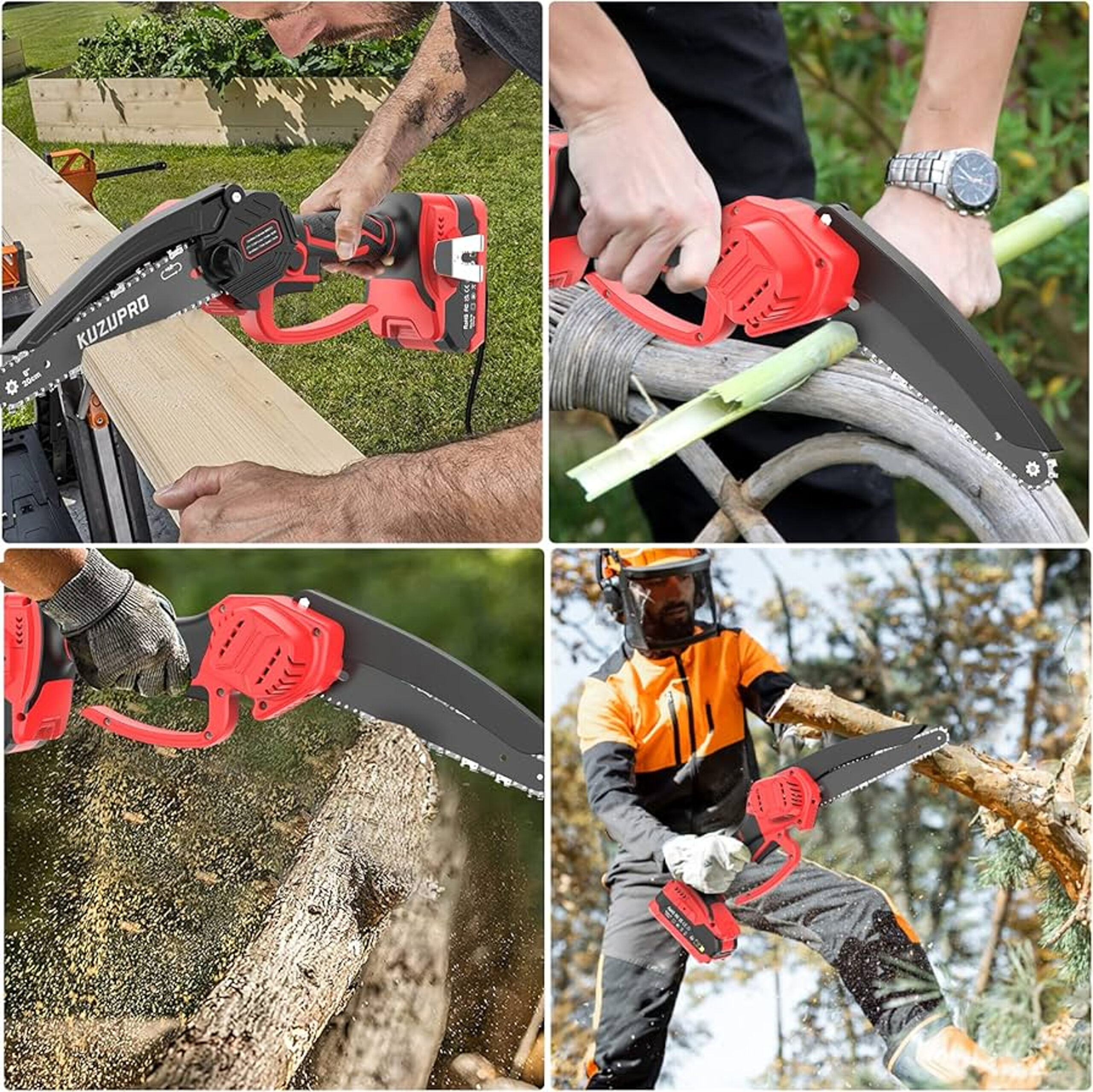 Mini Motosierra Inalambrica Portatil con 2 Baterias 4, 6 y 8 Pulgadas onica