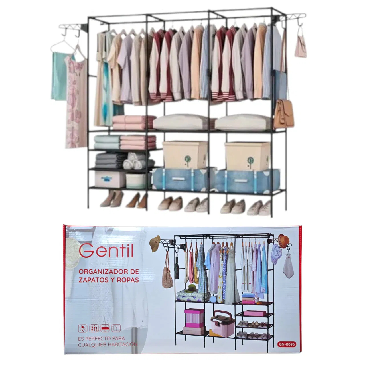 ORGANIZADOR PARA ZAPATO Y ROPA GENTIL 125*43*173CM gn-0096 - Imagen 2