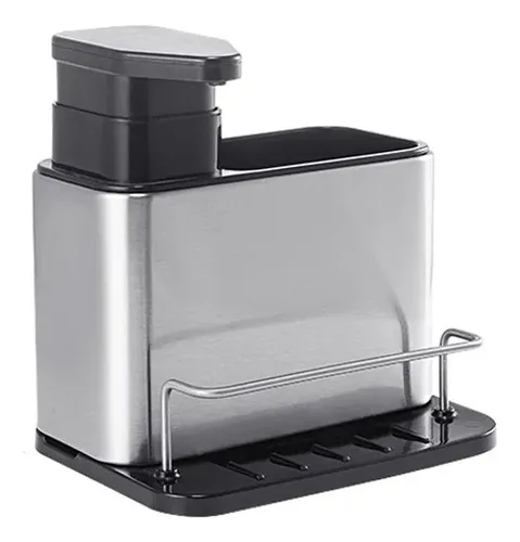 Organizador De Esponja Y Dispenser Jabón Para Cocina Baño Plateado by886/by668 - Imagen 2