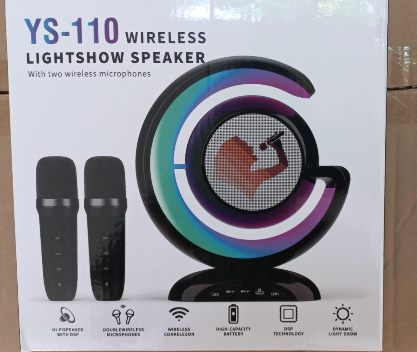PARLANTE G- LUZ CON 2 MICROFONOS INALAMBRICOS YS-110 - Imagen 2