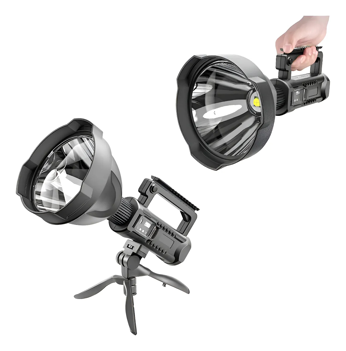 Reflector Busca Huella Led Recargable + Tripode Luz Blanco om-5119 - Imagen 2