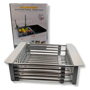 Rejilla Escurridor Para Fregadero Retráctil Acero Inoxidable Color Plateado cod 5896