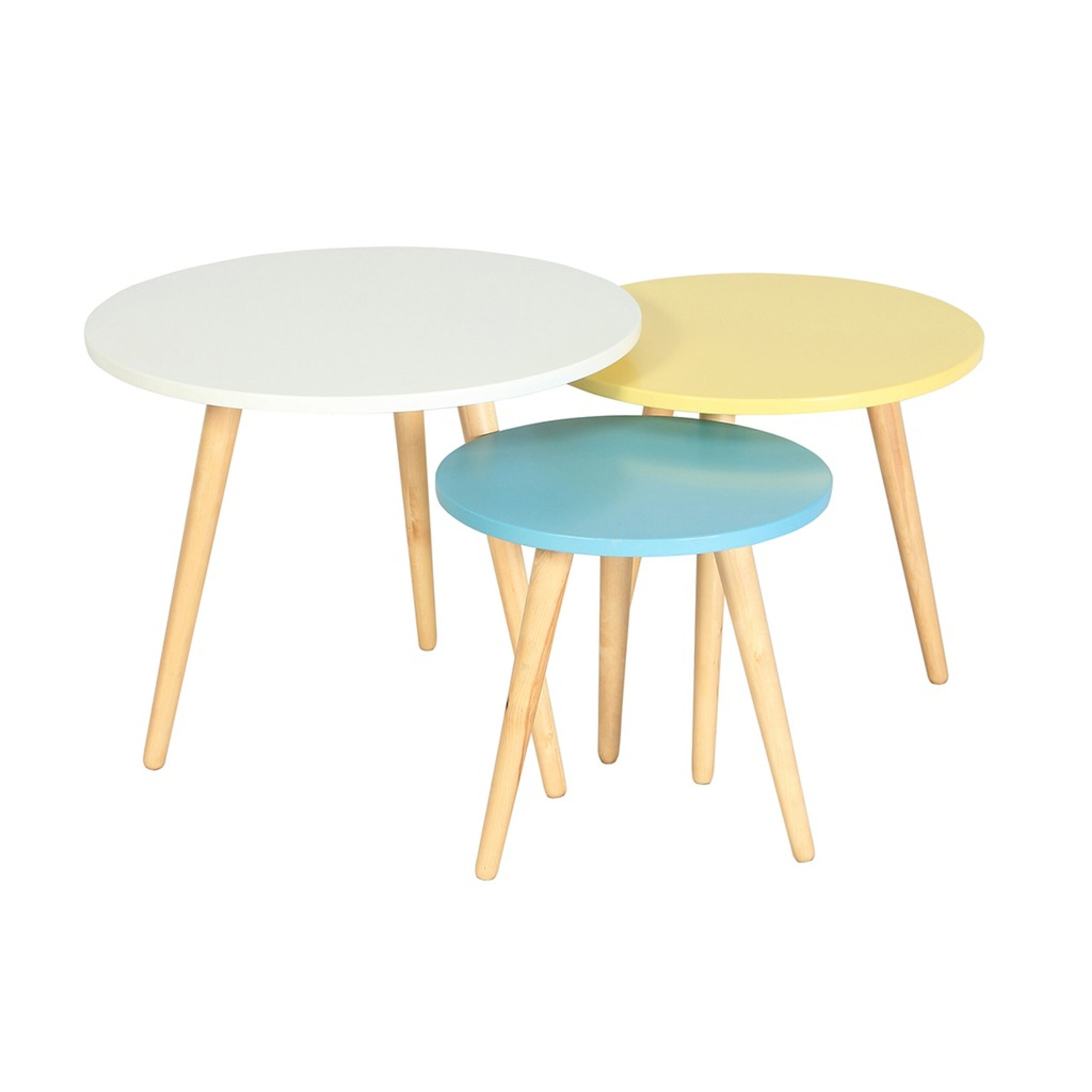 Set De Mesas Ratonas x 3 Pow 40, 50, 60 cm Diámetro SIN DESCUENTO