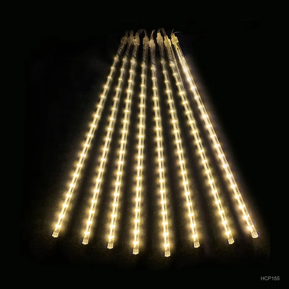 TIRA LUCES LED LLUVIA METEORITOS X 8 30CM BLANCO CALIDO HCP155 - Imagen 2