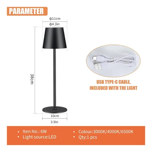 Velador Táctil Lámpara De Mesa Luz Led Recargable jk-p236 - Imagen 2