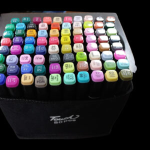 bolso con 80 marcadores doble punta