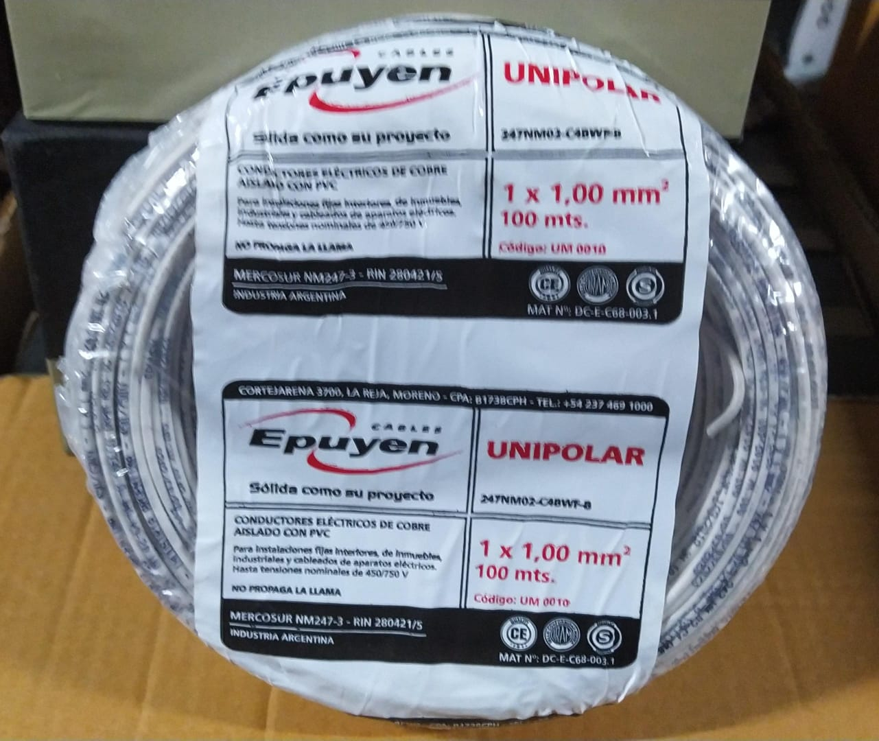 cable conductor unipolar cobre color blanco 1 mm rollo por 100m epuyen - Imagen 2