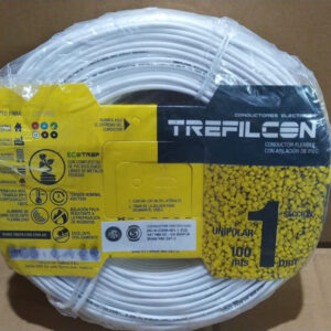 cable unipolar treficon rollo por 100 m blanco 1mm