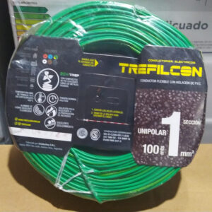cable unipolar treficon rollo por 100 m verde 1mm