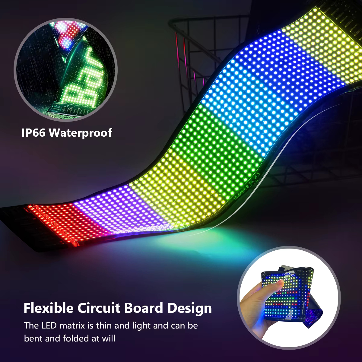 panel led programable multicolor flexible cartel - Imagen 2