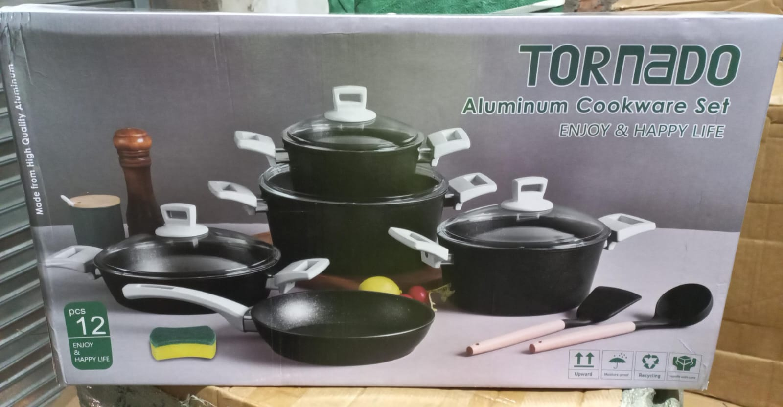 set de 4 ollas grandes con tapa mas 1 sarten mas accesorios (ver video) - Imagen 2