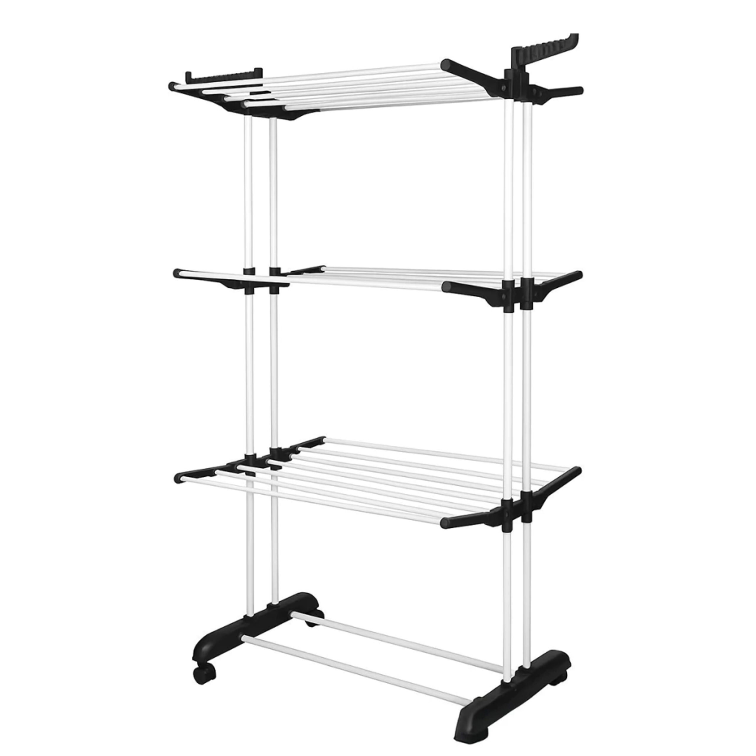 tender vertical 3 niveles con ruedas para 40 kg de ropa