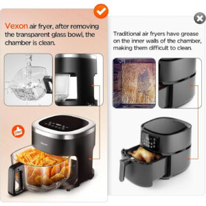 AIRFRYER CRISPY CON DISPLAY Y 2 POTES DE VIDRIO 4.5L GLOBAL