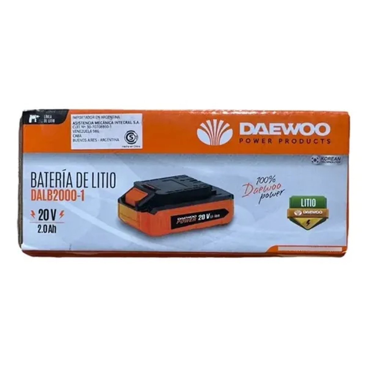 Batería De Litio 20v 2.0ah Daewoo Dalb2000-1 - Imagen 2