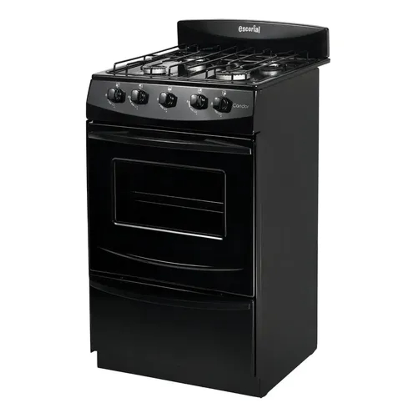 COCINA ESCORIAL CANDOR S2 BLACK GAS EMBASADO (GL) GARRAFA 51CM 4 HORNALLAS