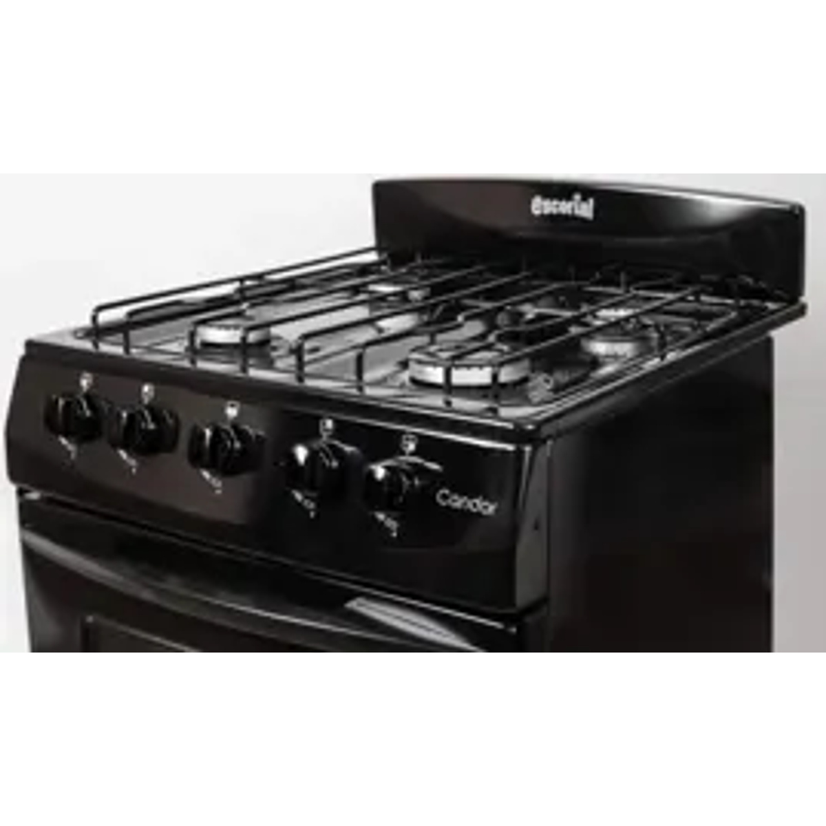 COCINA ESCORIAL CANDOR S2 BLACK GAS EMBASADO (GL) GARRAFA 51CM 4 HORNALLAS - Imagen 2