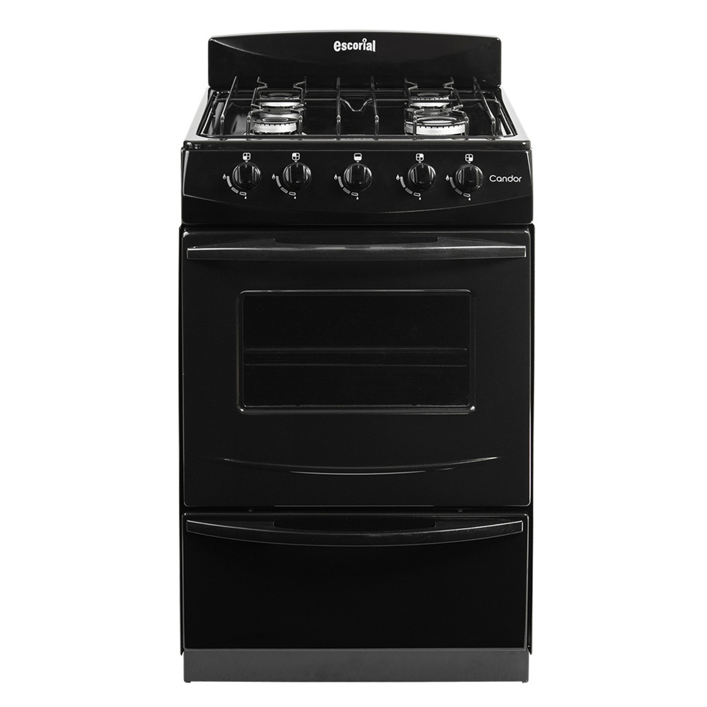 COCINA ESCORIAL CANDOR S2 BLACK GAS NATURAL 51CM 4 HORNALLAS
