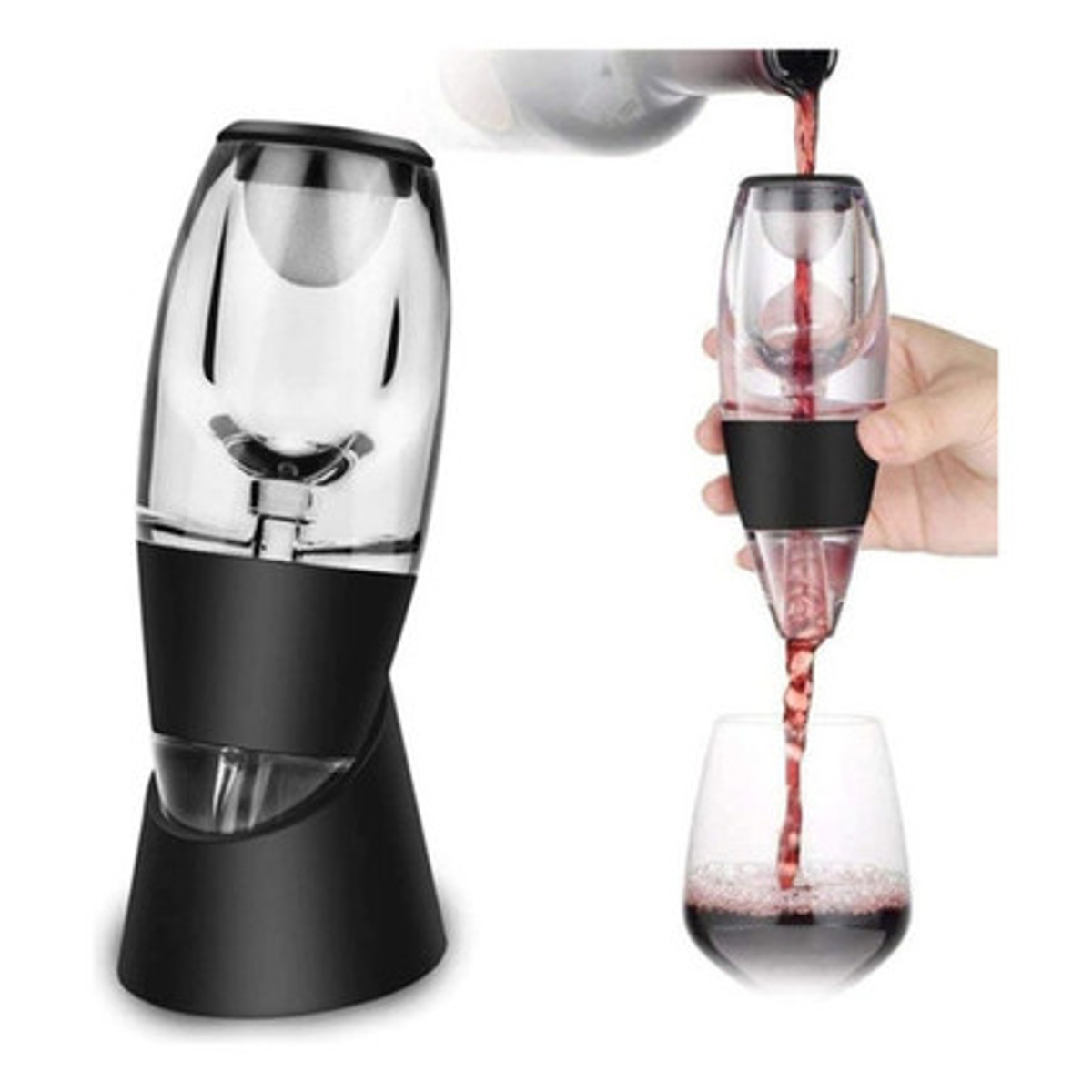 Decantador Para Vino Oxigenador Aireador Con Base Deco - Imagen 2