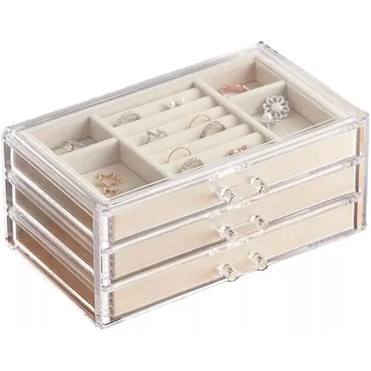 Joyero Alhajero Caja Organizadora Estuche De Acrílico ld-1001 - Imagen 3