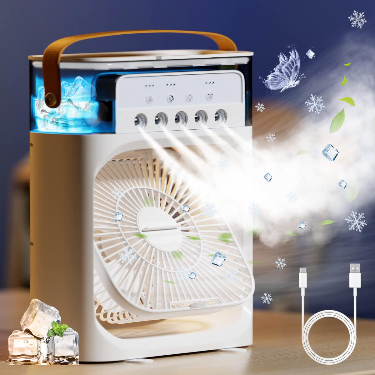 Mini Ventilador Coolin Humidificador Aire Frio Hielo Control t2-4 - Imagen 3