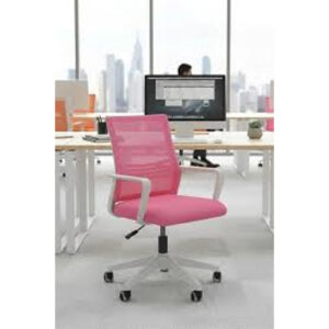 SILLA DE OFICINA BLANCA Y ROSA SC-01RS