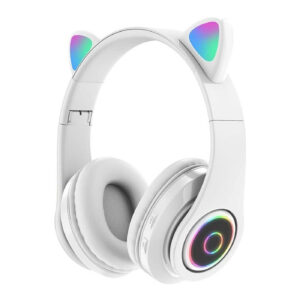auricular bluethoot oreja de gatitos y luces grande cxt-b39m