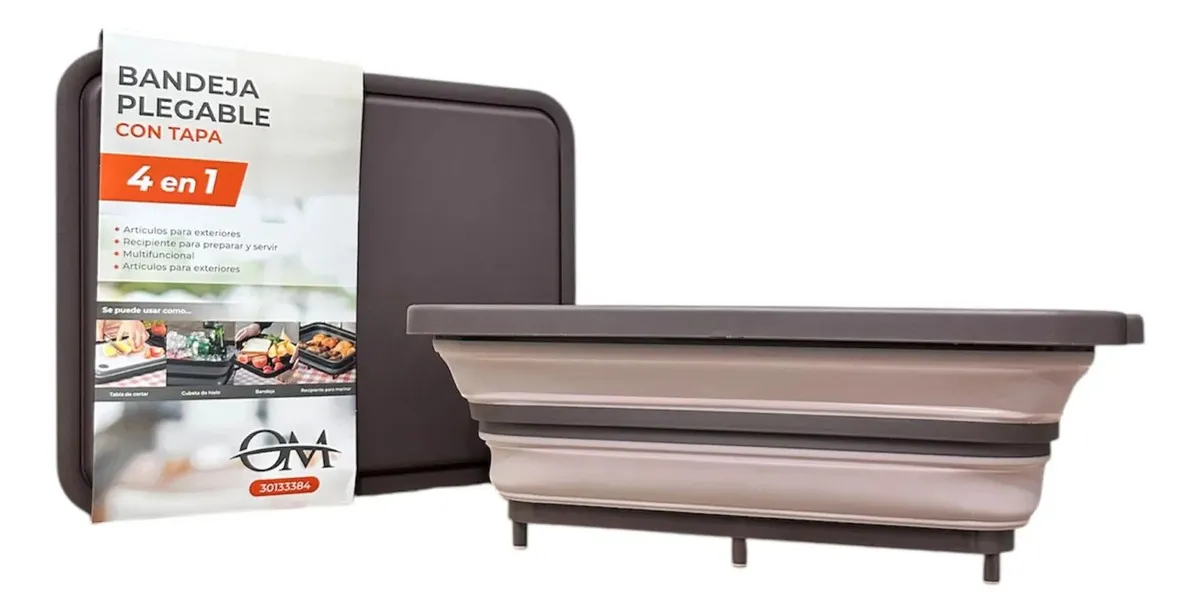BANDEJA PLEGABLE CON TABA 4 EN 1 CON ESCURRIDOR PARA COCINA OM 30133384