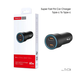 CARGADOR 12V PARA AUTO 60W T-C24