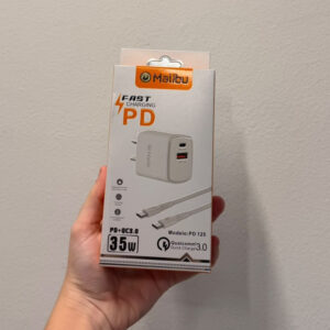 CARGADOR + CABLE TIPO C A TIPO C MALIBU PD125-C