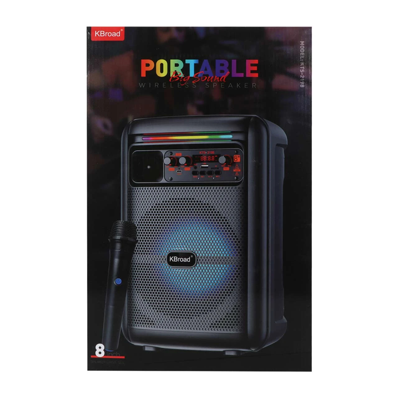 KTS-2198 PARLANTE BLUETOOTH 8″ con detalle estetico (sin microfono)