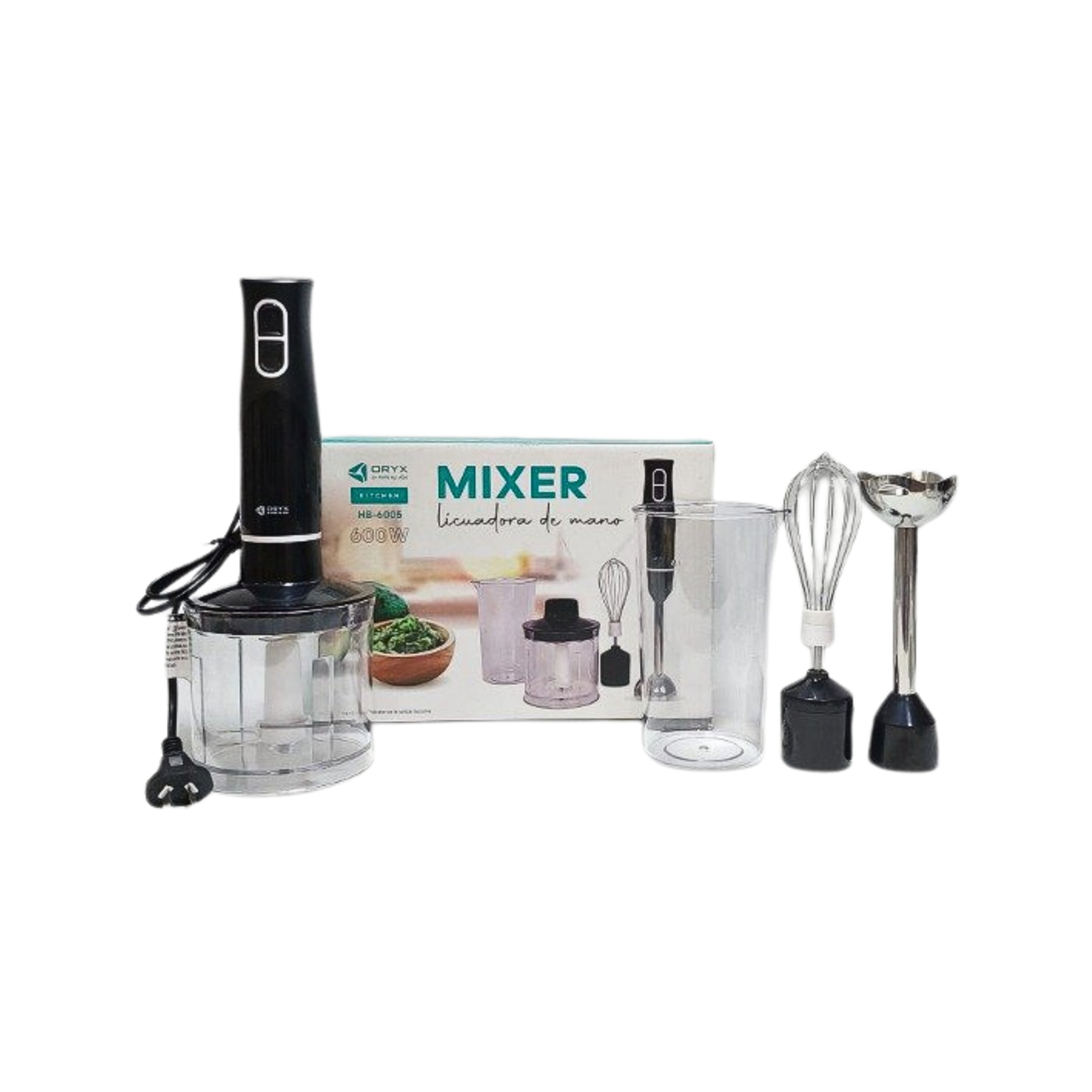 MIXER LICUADORA DE MANO HB-6005 con accesorios