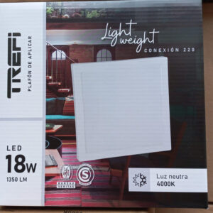 PLAFON LED DE APLICAR CUADRADO 18W NEUTRA TREFI