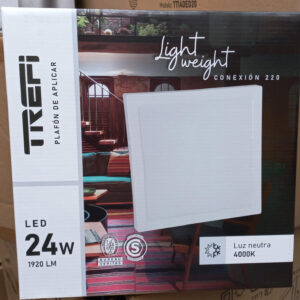 PLAFON LED DE APLICAR CUADRADO  24W CALIDA TREFI