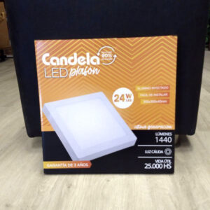 Plafon led aplicar cuadrado 24w calido candela (7259)