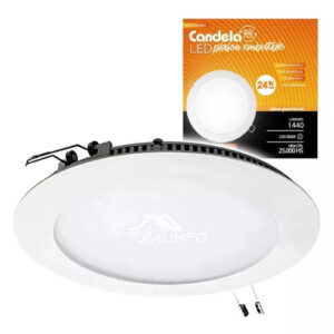 Plafon led embutir redondo 24w calido candela (7261)