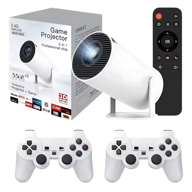 Proyector 4K 2 en 1 con Juegos Retro M300 MAX