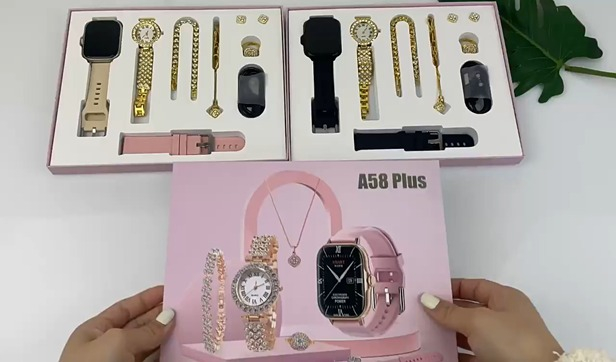 Smartwatch A58 Plus 2.02 Pantalla Grande con accesorios de joyería de fantasia