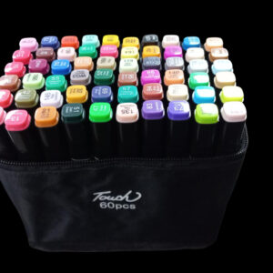 bolso con 60 marcadores doble punta