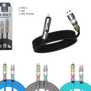 CABLE TIME 4 EN 1- IPHONE- TIPO C- CAB-44006