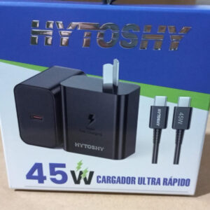 cargador hytoshy + cablie tipo c a tipo c