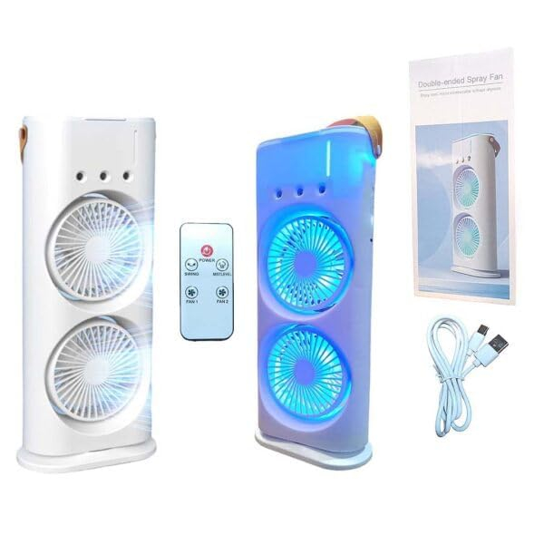 ventilador doble de mesa f2-4 con humidificador