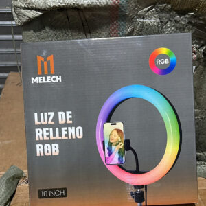 ARO DE LED RGB COLORES 26 CM CON TRIPODE 2M MELECH-466