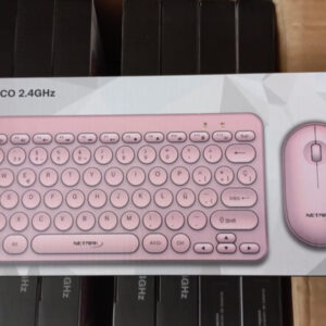 combo teclado y mouse inalambrico netmak rosa nm-kb850