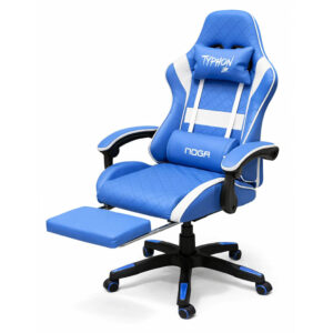 Silla gamer noga blanca y azul Typhon BK BA