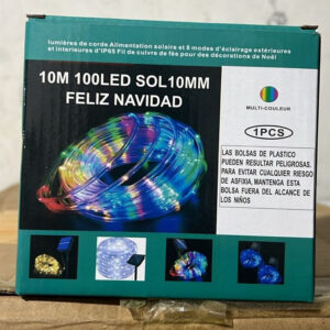SOL 10M MANGUERA DE LED COLORES RGB CON PANEL SOLAR